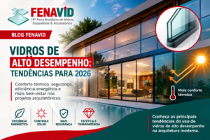 Vidros de alto desempenho em fachada moderna com controle solar e eficiência energética.